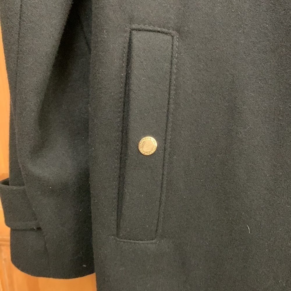 London Fog Wool Blend Asymmetric Zip Military Style Coat - Picture 5 of 8